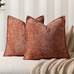 Capas de almofada DEZENE Burnt Orange Chenille 40 x 40 cm (pacote com 2)