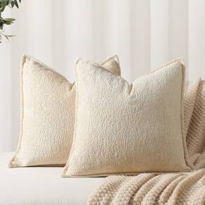 Capas de almofadas decorativas DEZENE Beige Chenille 40x40cm