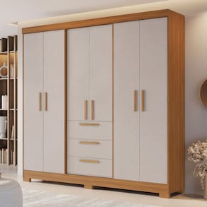 Guarda Roupa Casal com Pés 6 Portas 3 Gavetas NT 6030 Notável Móveis