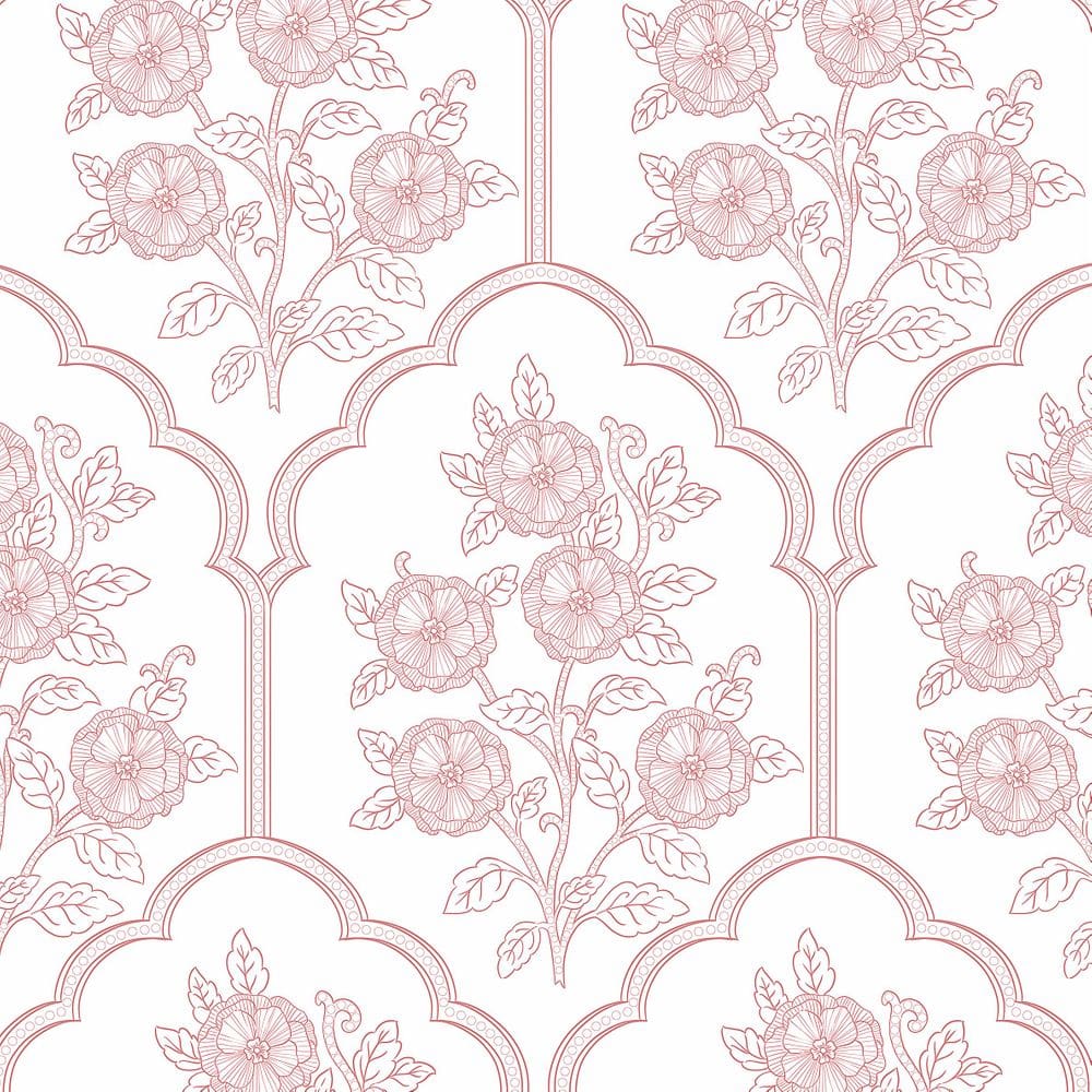 Papel de parede Safiyya rosa floral 45x200cm Peel and Stick