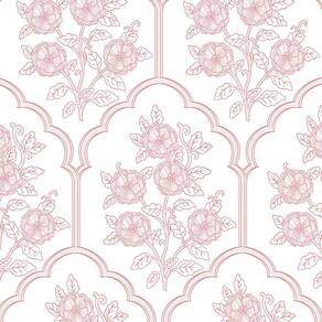 Papel de parede Safiyya rosa floral 45x200cm Peel and Stick