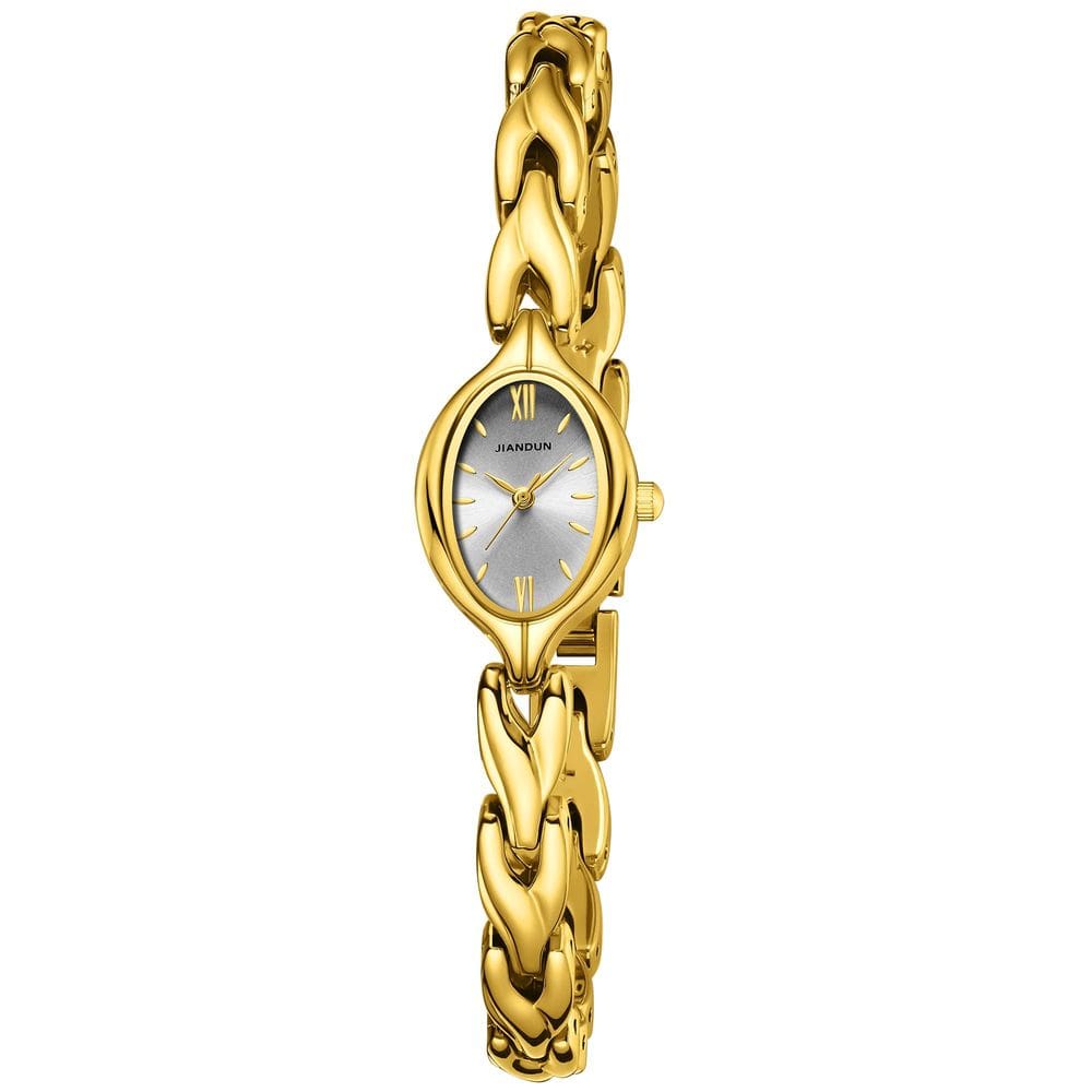 Relógio JIANDUN, pulseira oval feminina vintage, impermeável