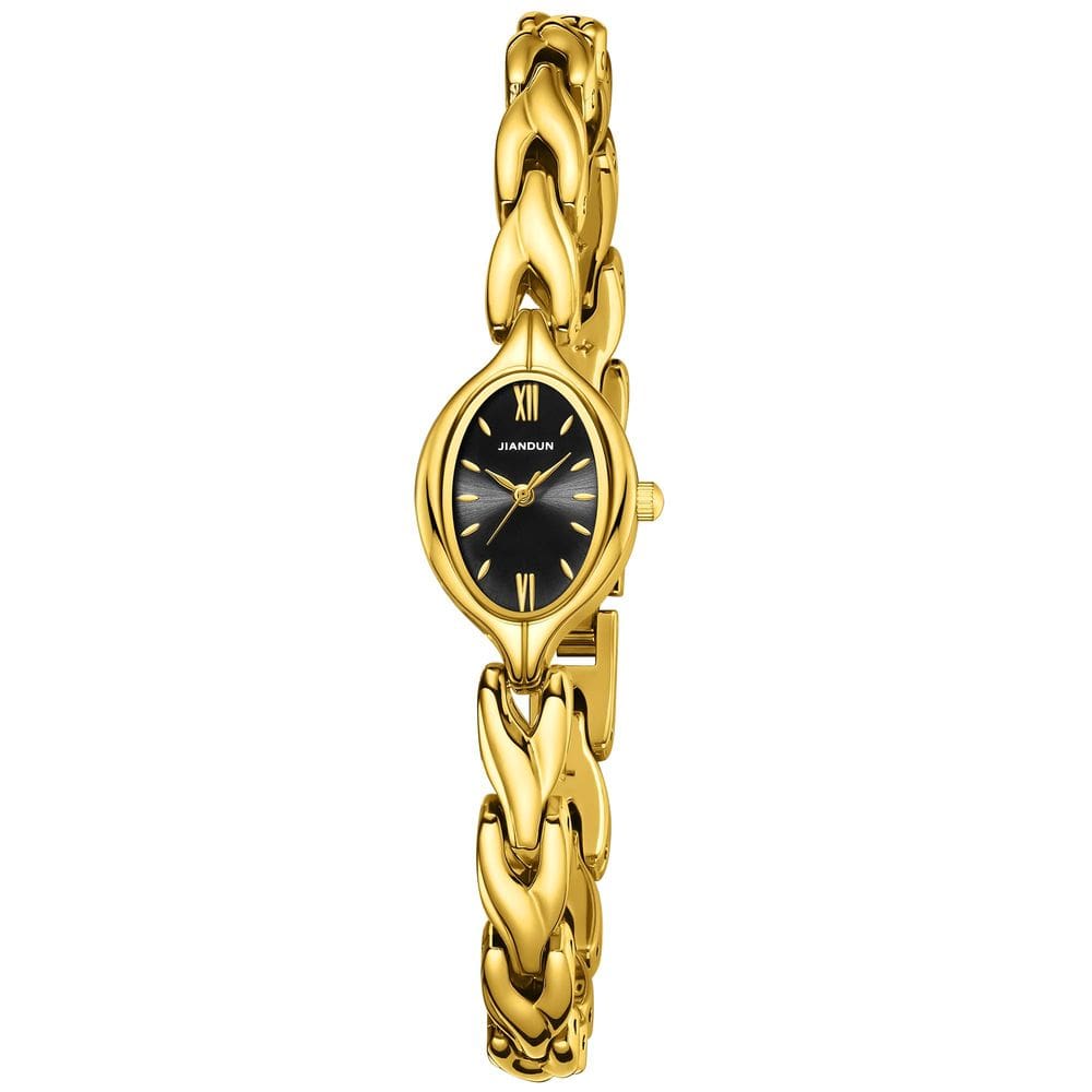 Relógio JIANDUN, pulseira oval feminina vintage, impermeável
