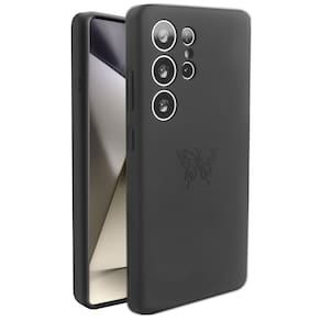 Capa de silicone OTKZSAI Slim para Samsung Galaxy S25 Ultra preta