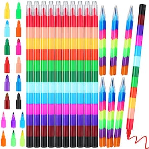 Lápis de cera empilhável Eersida, 42 peças, presente colorido para crianças
