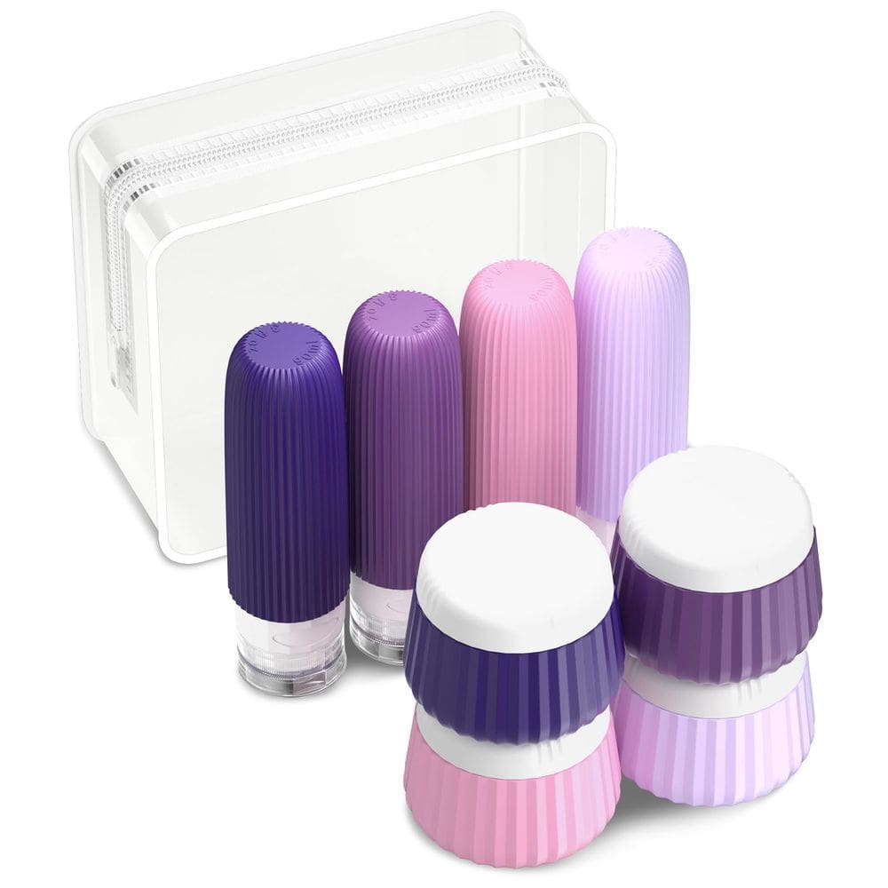 Garrafas de viagem Mrsdry, pacote com 8, 90 ml com bolsa transparente de silicone
