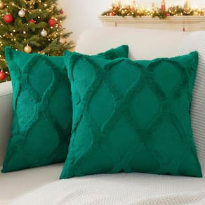 Capas de almofada DecoruHome Soft Plush Faux Fur Wool Green