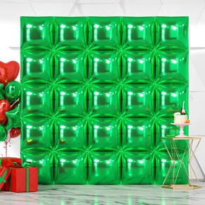 Kit de fundo de parede de balão NISOCY Green Square Foil x25
