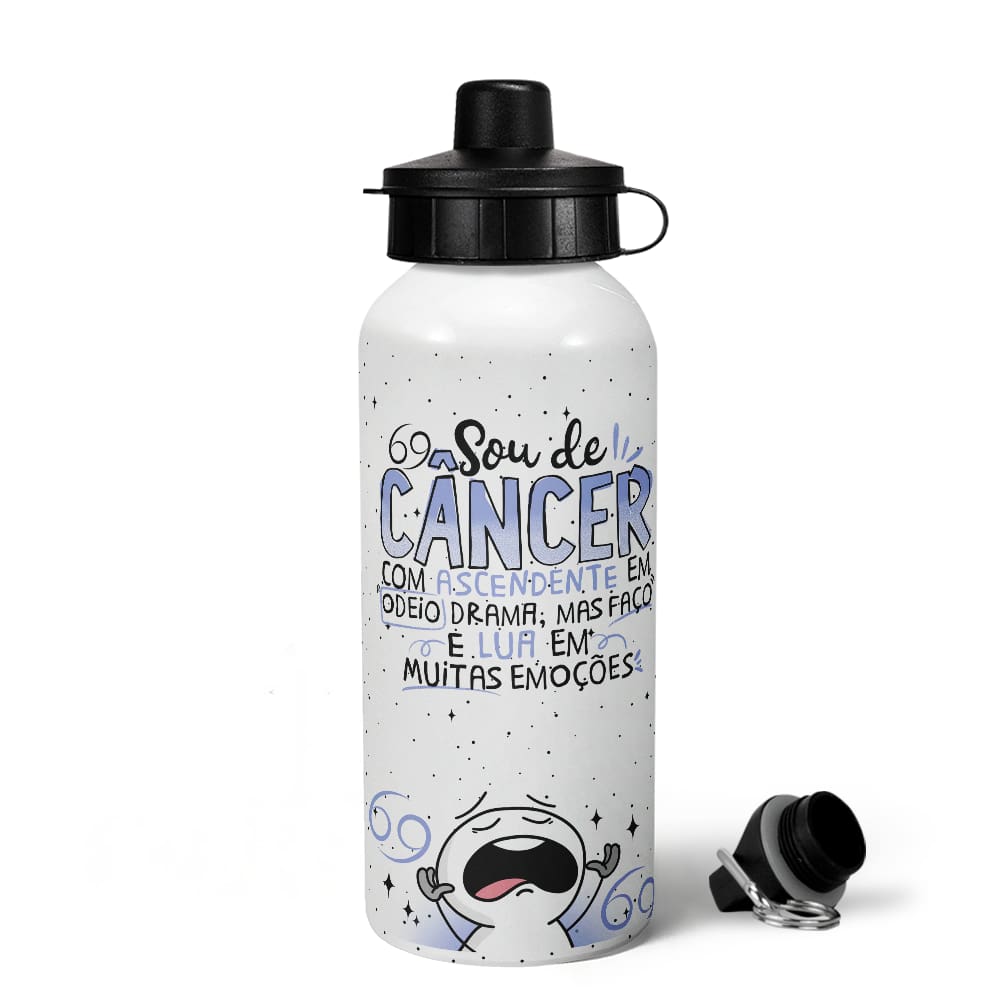 Garrafa Squeeze MQ Funny Signos - Sou de Câncer - 600ml
