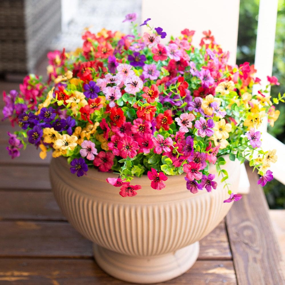 Decoração de flores artificiais de plantas artificiais 12 pacotes Daisy