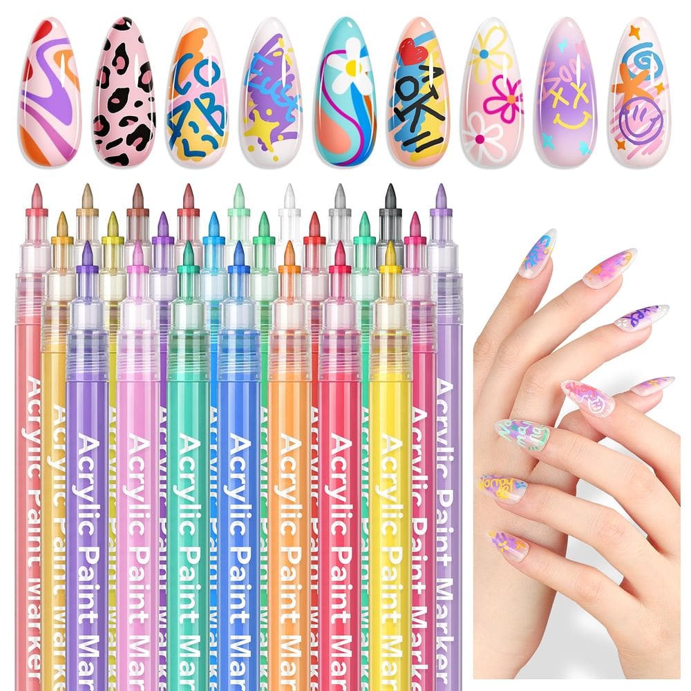 Conjunto de canetas de arte para unhas SAVILAND Essentials 24 cores 0,7 mm