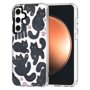 Capa de telefone MOSNOVO para Samsung Galaxy S23 FE Black Fluffy Cat