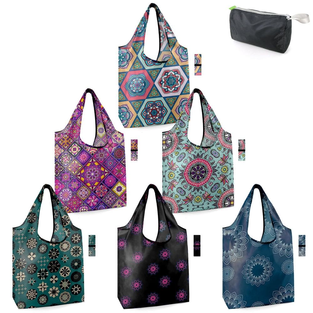 Sacos de compras reutilizáveis BeeGreen Mandala X-Large 50 kg, pacote com 6