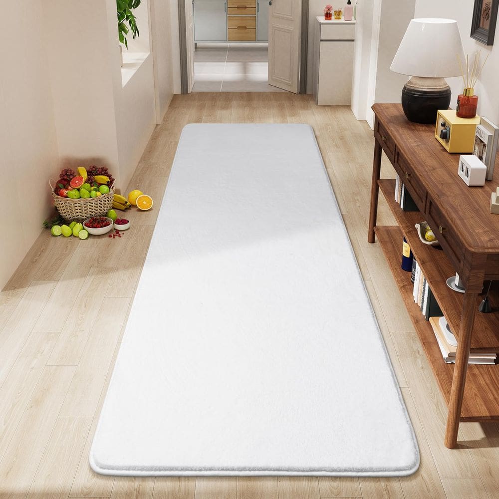 Tapete Runner Amearea Modern Soft Hallway 60x180cm branco fofo