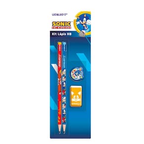 Kit Lápis Grafite Sonic Com 2 unidades Apontador Borracha Hb