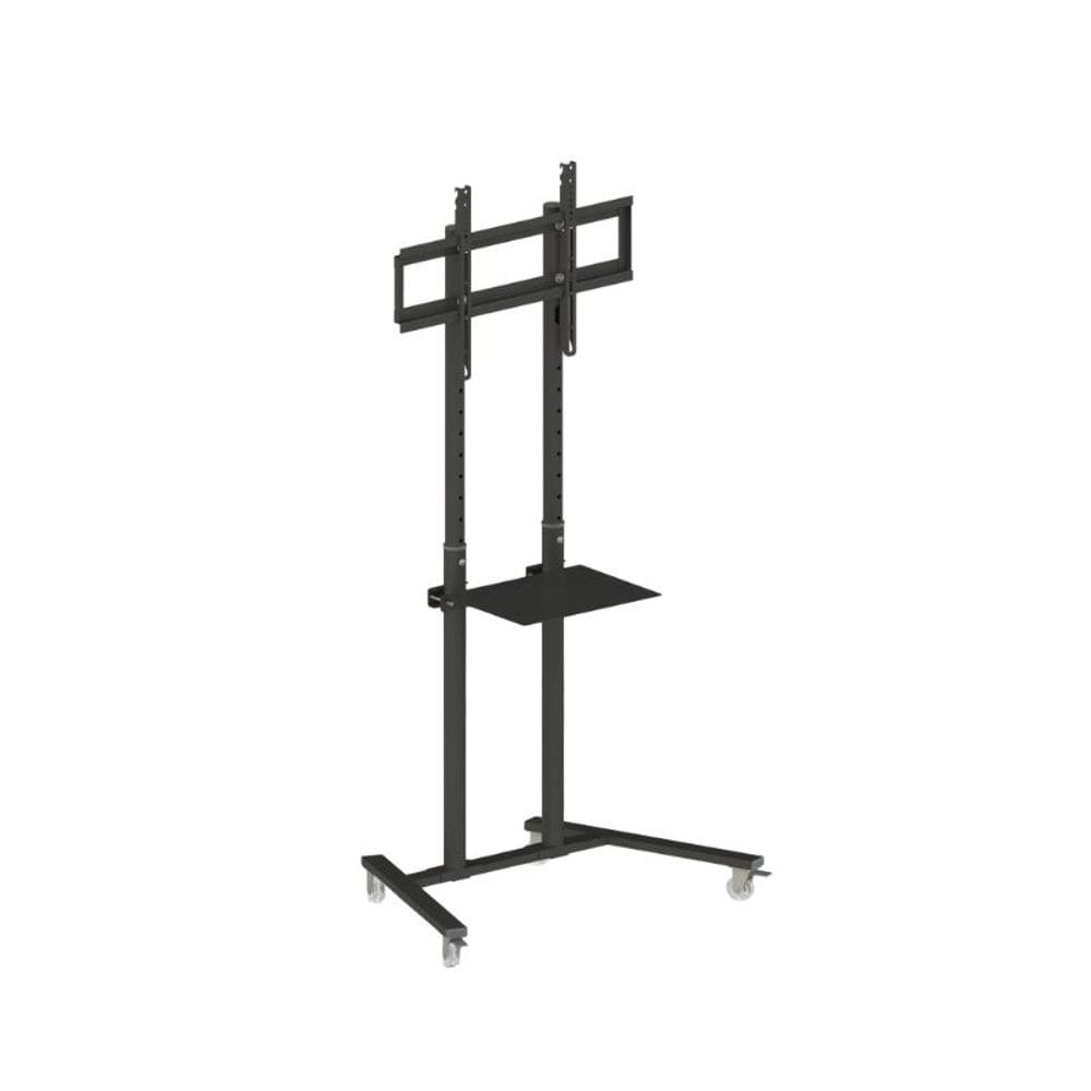 Pedestal c/Bandeja e Ajuste de Altura p/TVs 40" a76" c/Rodízio - Preto