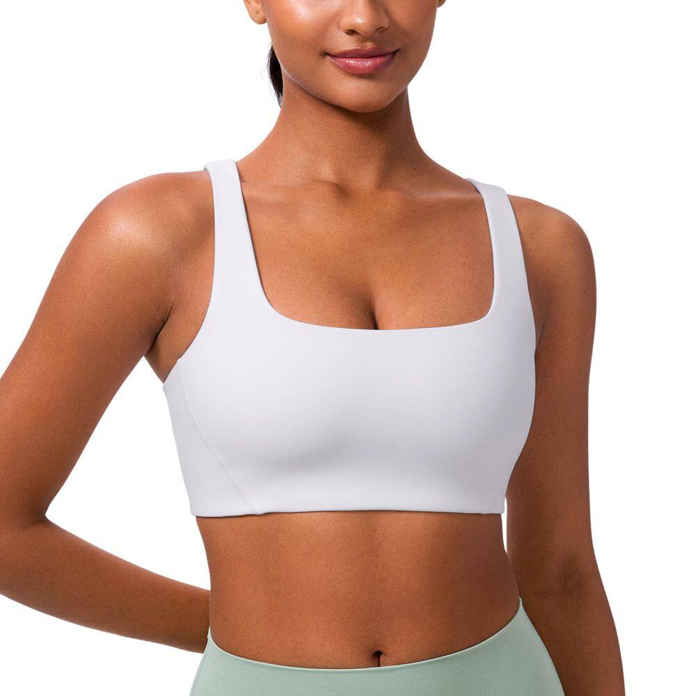 Sutiã esportivo CRZ YOGA Butterlift com forro duplo branco médio