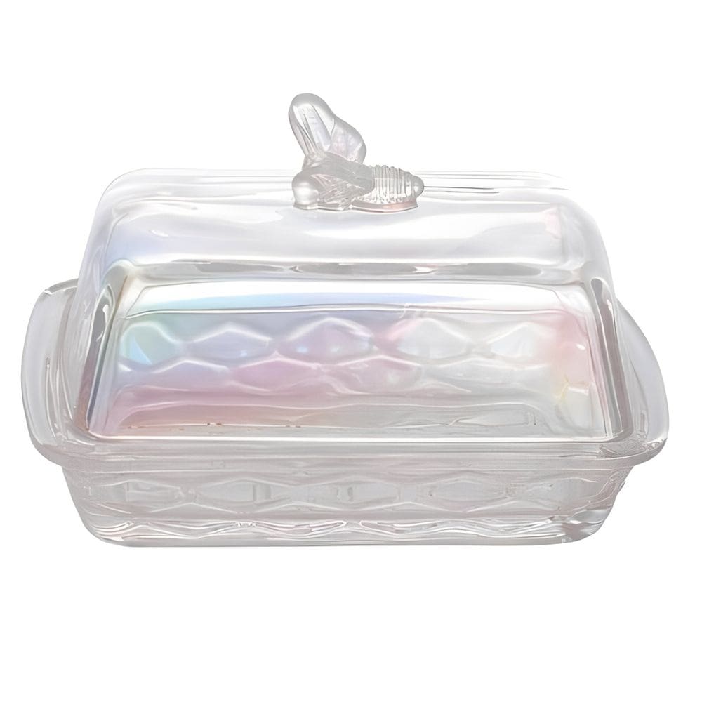 Manteigueira Bee de Vidro Rainbow 15 cm