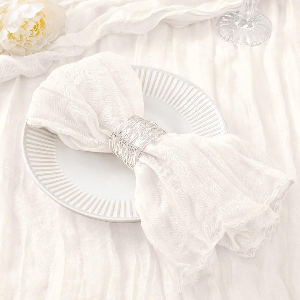 Guardanapos de pano DeZerlor Ivory White, pacote com 30, 53x53cm