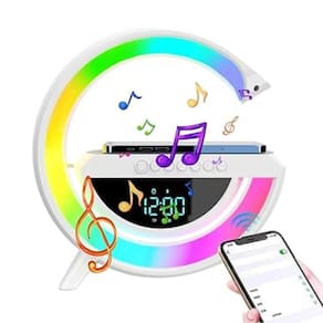 Luminária G Speaker Branca Carregador Indução Som