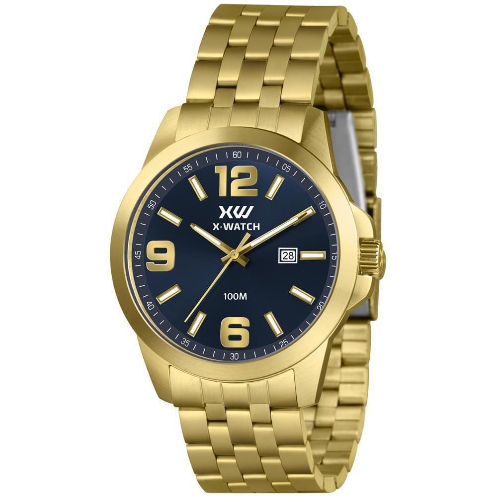 Relógio X-Watch Masculino Ref: Xmgs1047 D2Kx Casual Dourado