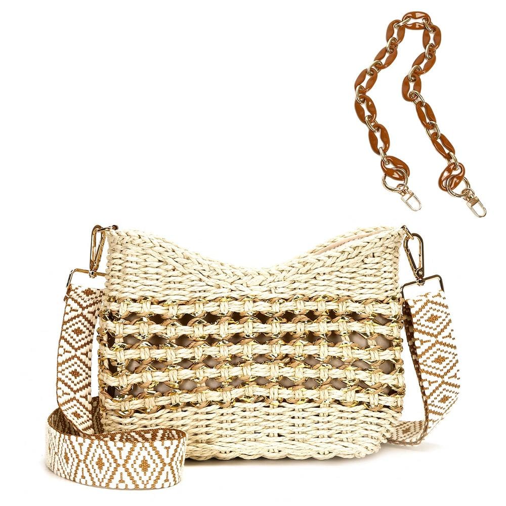 Bolsa crossbody Herald Straw Pocketbook feita à mão para mulheres