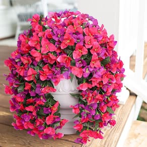 Flores artificiais, buganvílias e videiras para exterior, 2 unidades