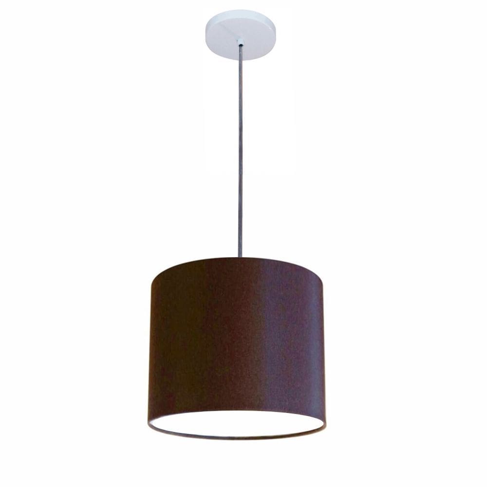 Lustre Luminária Pendente Vivare Free Lux PE-4107BR Cúpula em Tecido 25x20cm