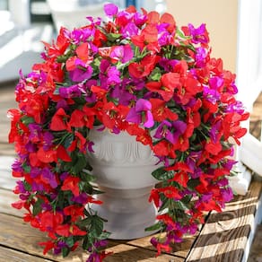 Flores artificiais, buganvílias e videiras para exterior, 2 unidades