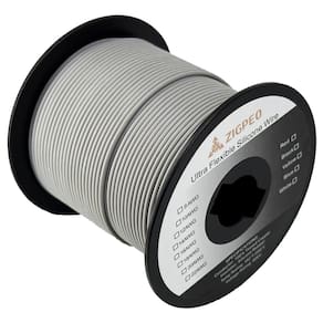 Bobina cinza de silicone Wire ZIGPEO 18 AWG de 200 pés, 150 fios