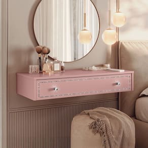Penteadeira Suspensa Strass 1 Gaveta 19519 Rose - Olivar Móveis