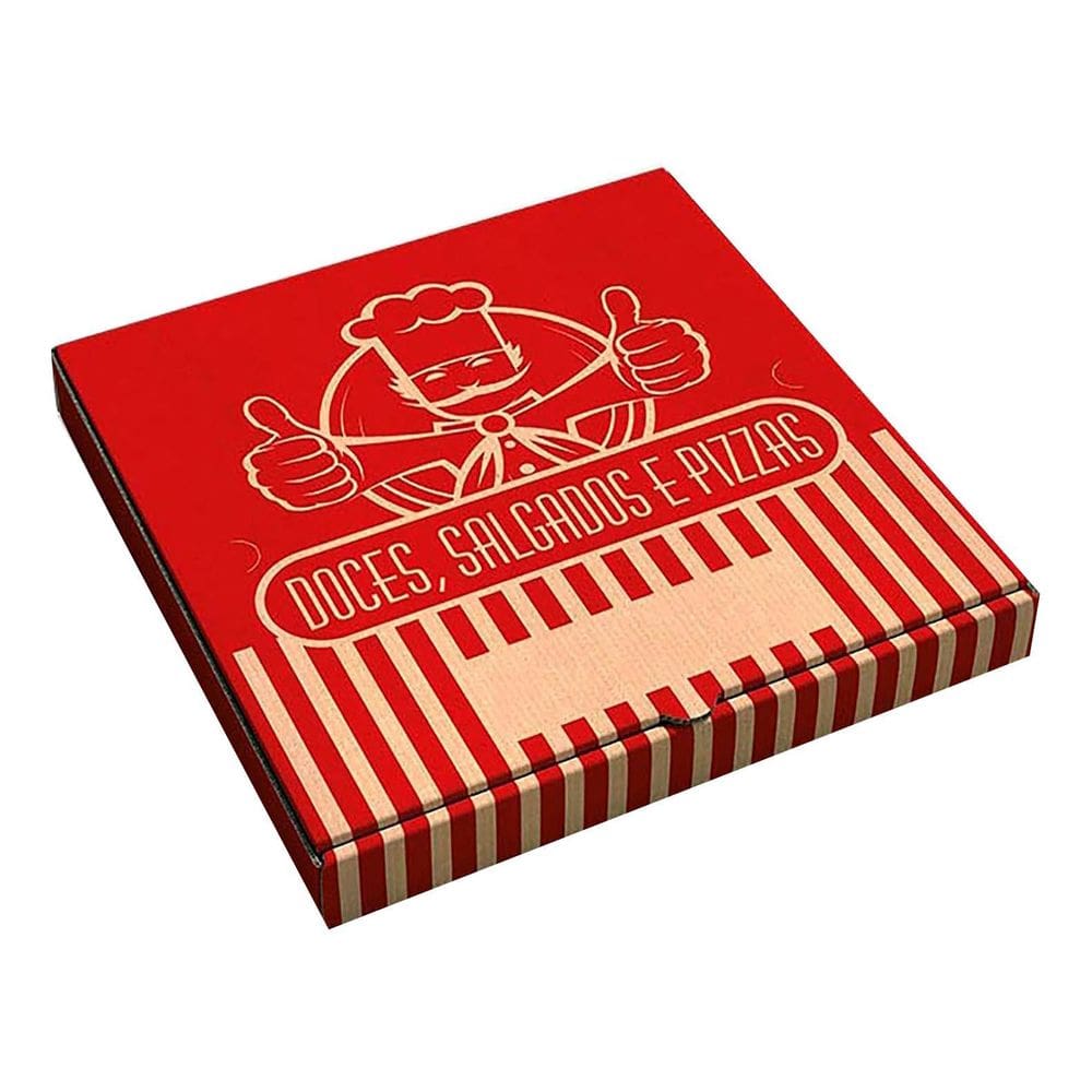 Caixa Papelão Quadrada Doce-Salgado-Pizza 25 Pacote Com 50