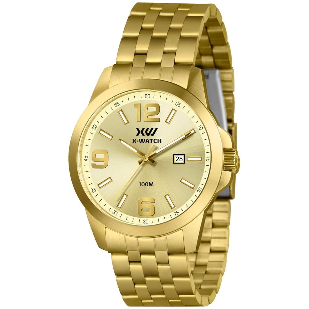 Relógio X-Watch Masculino Ref: Xmgs1047 C2kx Casual Dourado