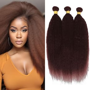 Pacotes de tecelagem de cabelo Yuksoocosh Yaki Straight Chocolate Brown