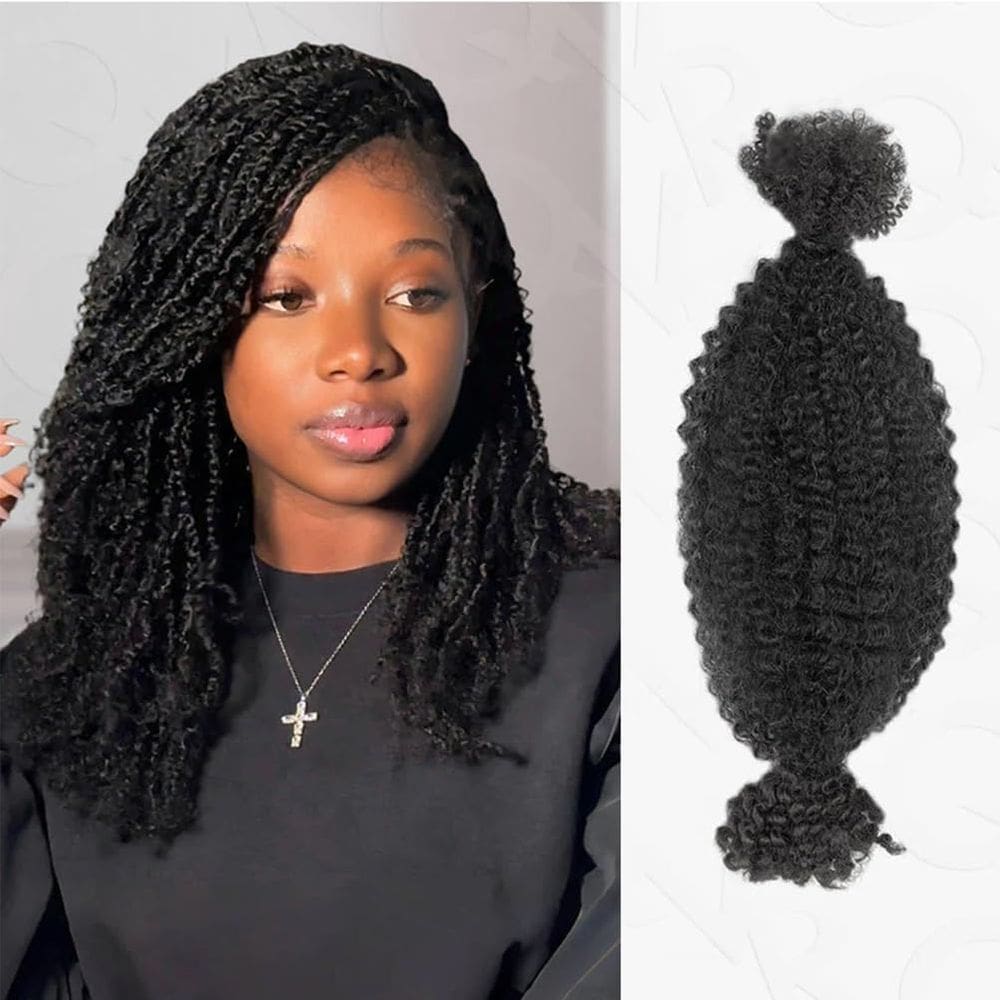 Extensão de cabelo Queen Virgin Remy Afro Kinky Curly Spring Twist