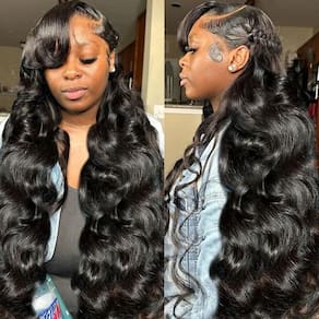 Perucas frontais de renda Baoliyer Body Wave 30 polegadas com 20% de densidade