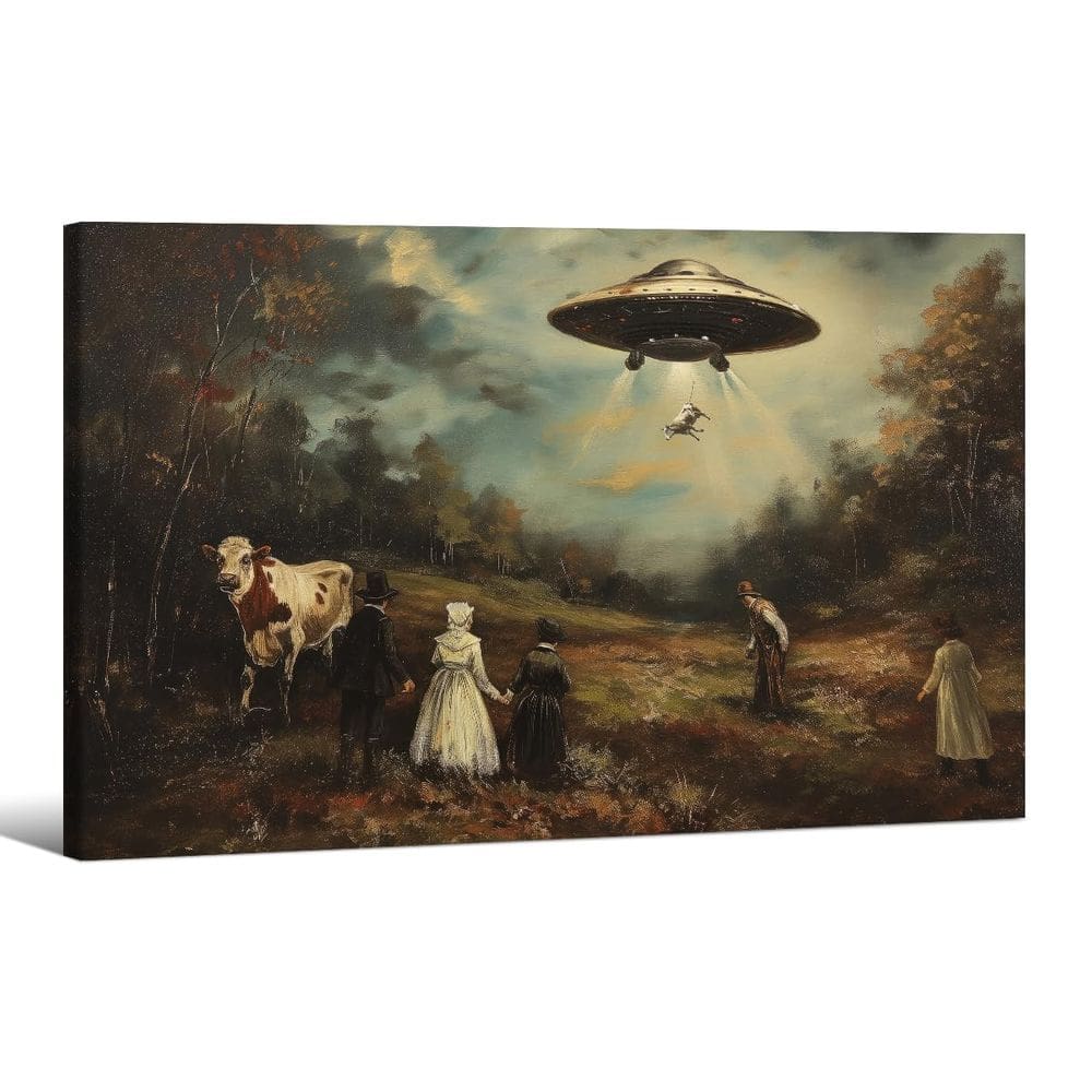 Pôster de arte de parede Haitunone UFO Victorian Landscape 40x60cm