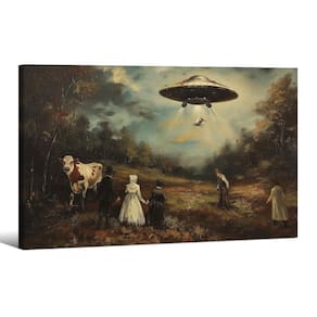 Pôster de arte de parede Haitunone UFO Victorian Landscape 40x60cm