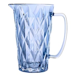 Jarra de Vidro Diamond Azul Água Ou Suco 1 Litro