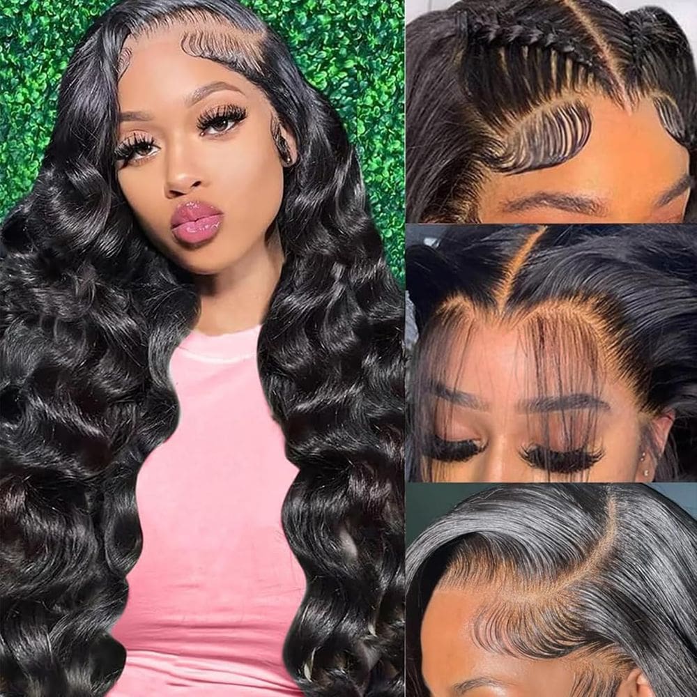Perucas frontais de renda Hakaniya Body Wave 100% cabelo humano 20"