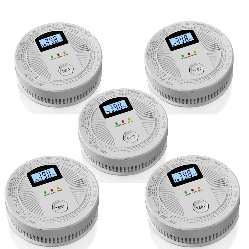 Detector fotoelétrico combinado de alarme de fumaça e monóxido de carbono, pacote com 5
