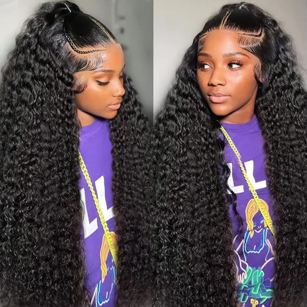 Perucas IAMFUPO, 24 polegadas, 13x6, renda frontal, cabelo humano, onda profunda