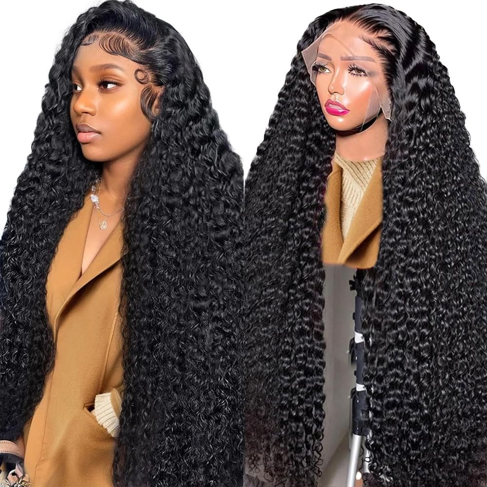 Peruca frontal de renda Noxlouis Deep Wave 50cm Cabelo humano 13x4 HD
