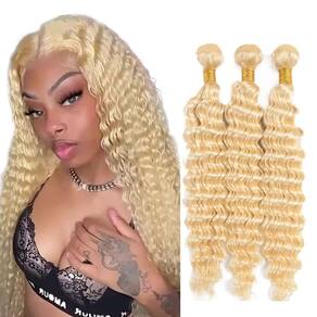 Pacotes de cabelo Leruikair Deep Wave Blonde 613 30cm 35cm 40cm