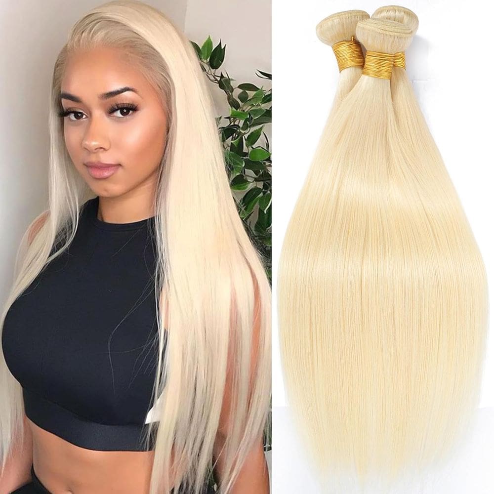 Pacotes de cabelo Leruikair Straight Blonde 613 35-45cm 100% virgem brasileira
