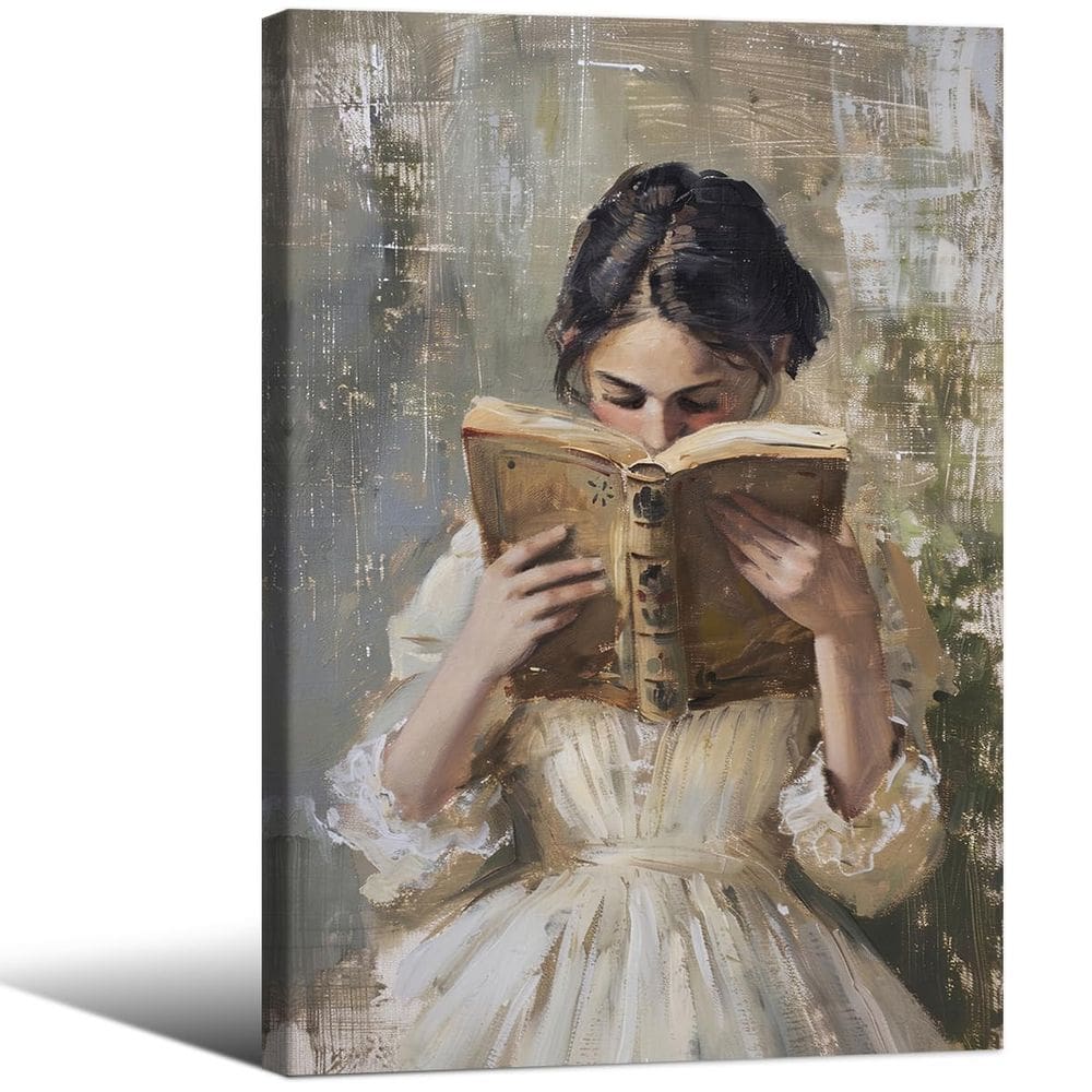 Pôster Aimery Girl lendo livro vintage vitoriano 40x60cm