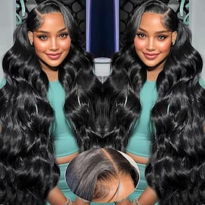 Perucas QNQZ Wear and Go sem cola de 32" Body Wave HD Lace 200%