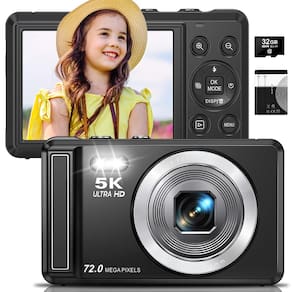 Câmera digital Ruwaqart 5K 72MP UHD com zoom 16X para crianças