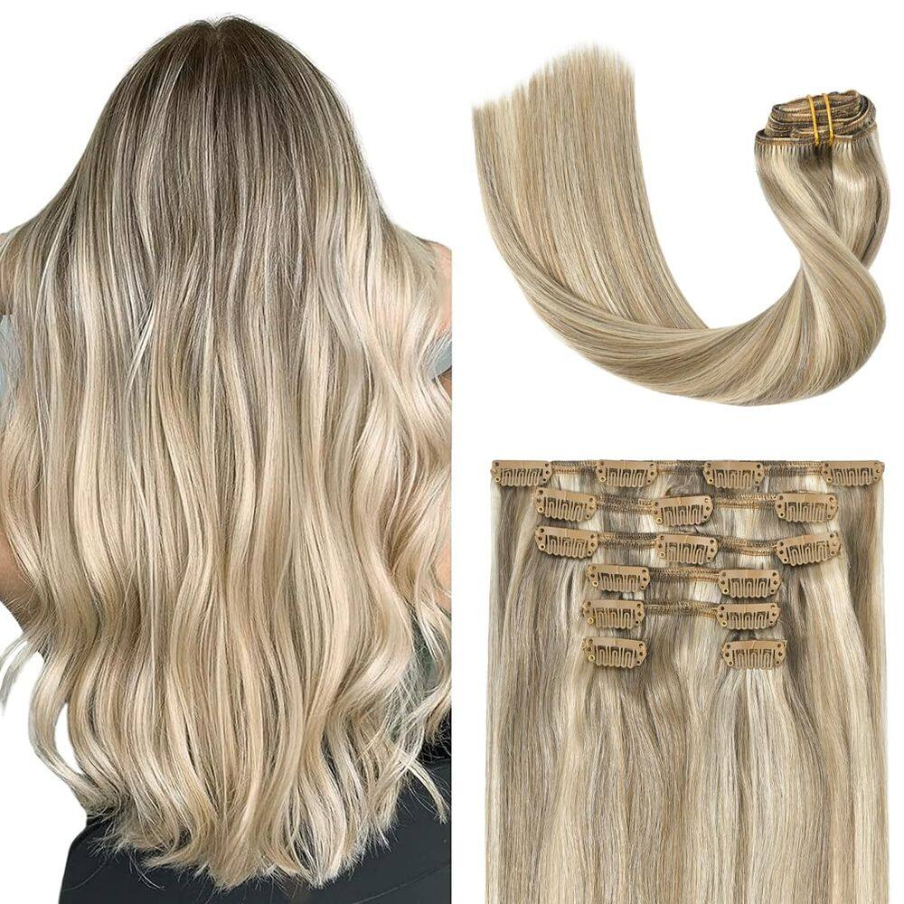 Extensões de cabelo Clip in UGOTRAYS 100% cabelo humano 45cm 85g