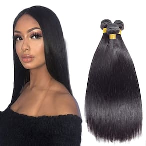 Pacotes de cabelo WuvusNM Brazilian Straight Virgin Remy 22-26 polegadas